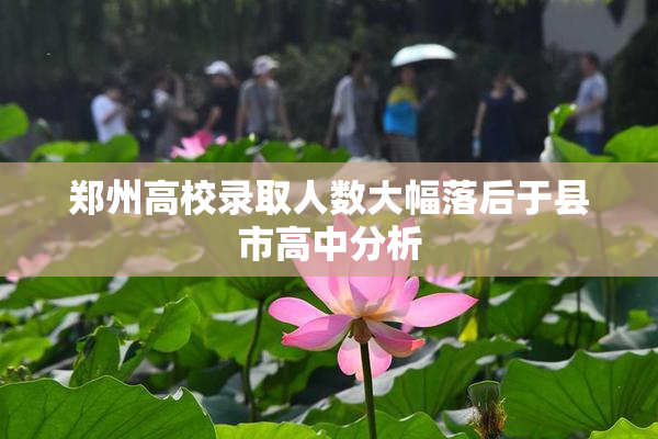 郑州高校录取人数大幅落后于县市高中分析
