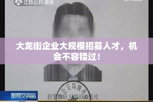 大龙街企业大规模招募人才，机会不容错过！