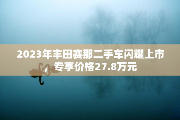 2023年丰田赛那二手车闪耀上市，专享价格27.8万元