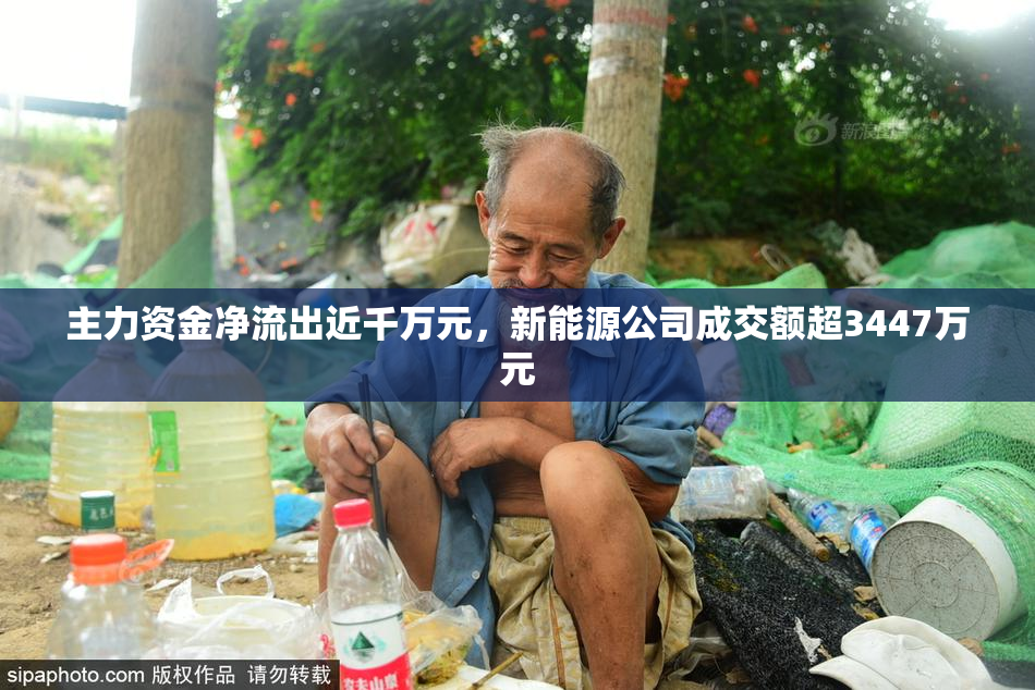 主力资金净流出近千万元，新能源公司成交额超3447万元