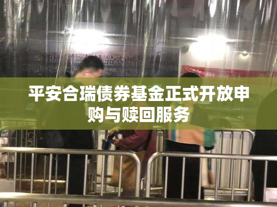 平安合瑞债券基金正式开放申购与赎回服务