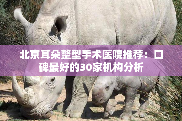 北京耳朵整型手术医院推荐：口碑最好的30家机构分析