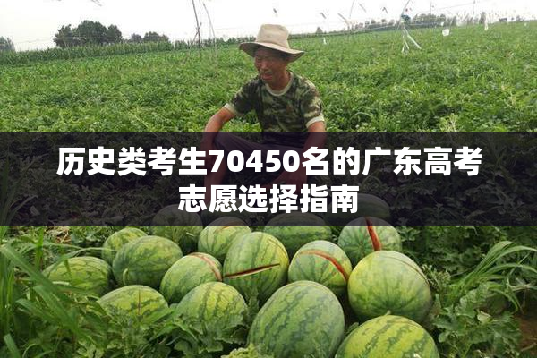 历史类考生70450名的广东高考志愿选择指南